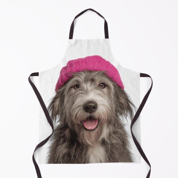 Item preview, Cozy Bergamasco Sheepdog Wearing Pink Winter Hat Trendy Animal Fashion Artwork designed and sold by LazyOwlStore.