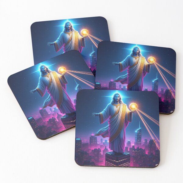 Item preview, "Mystical Jesus in a Futuristic City - The Dazzling Spiritual State of the New Age" designed and sold by AlVisionaryArt.