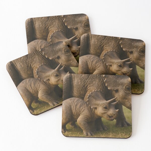 Item preview, Baby Triceratops and Mother Dinosaur on Grass designed and sold by SassyArtistry.