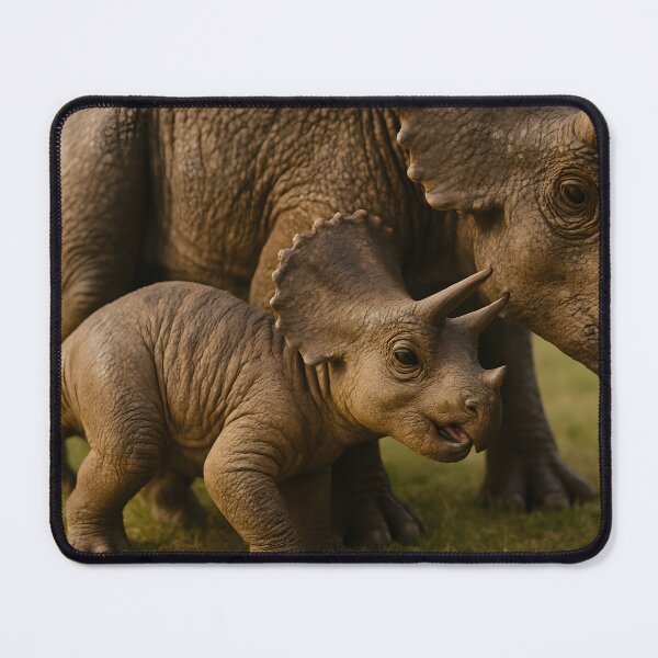 Item preview, Baby Triceratops and Mother Dinosaur on Grass designed and sold by SassyArtistry.