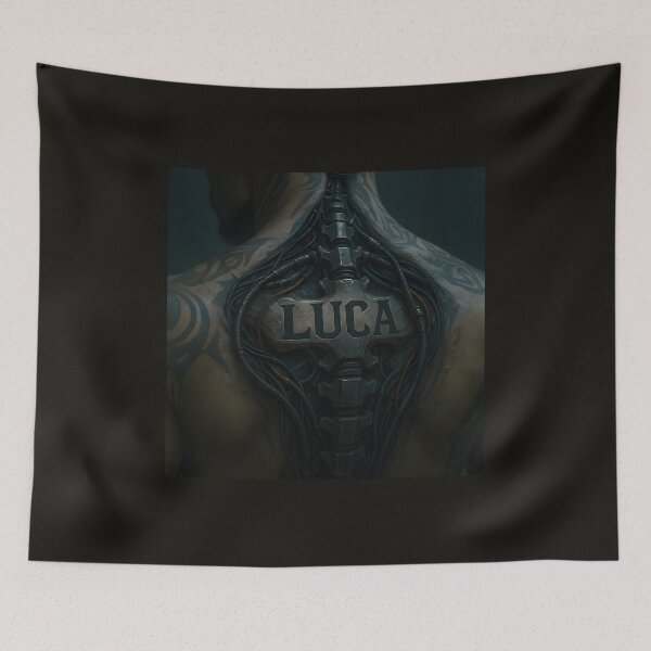 Item preview, LUCA Cybernetic Spine Tattoo – Futuristic Tech Ink Design designed and sold by VoidBloom Studio.