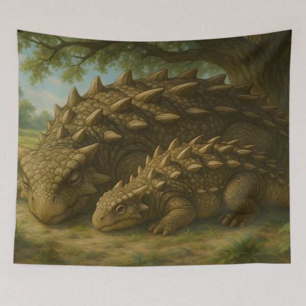 Item preview,  Sleeping Ankylosaurus and Baby in Forest designed and sold by SassyArtistry.