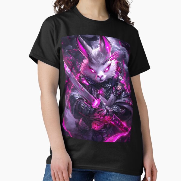 Item preview, Animal Samurai Glowing Rabbit Warrior Wielding Dual Neon Katana Blades designed and sold by yinttigrric.
