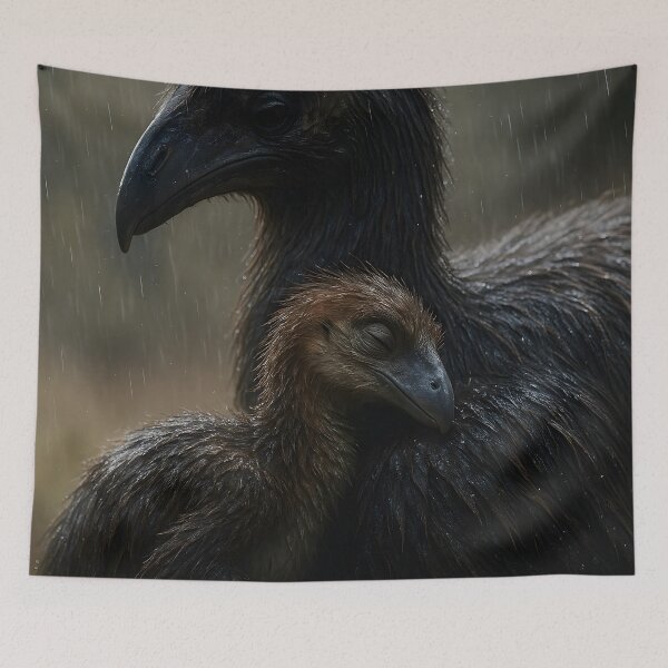 Item preview,  Moody Emu and Chick in Rain designed and sold by SassyArtistry.