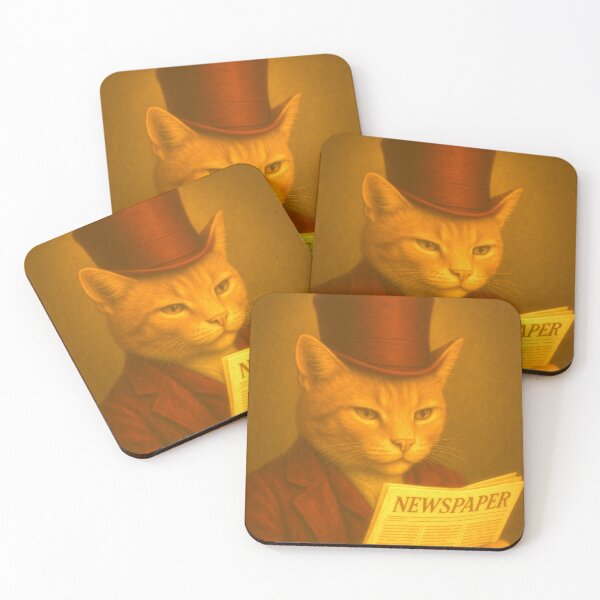 Item preview, Morning Briefing – Aristocat with Newspaper and Coffee designed and sold by Animalistics.