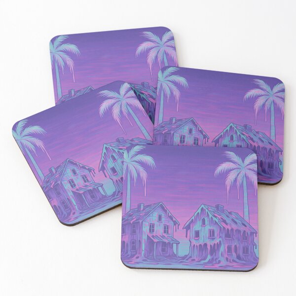 Item preview,  Dripping Neon Houses with Palm Trees designed and sold by SassyArtistry.
