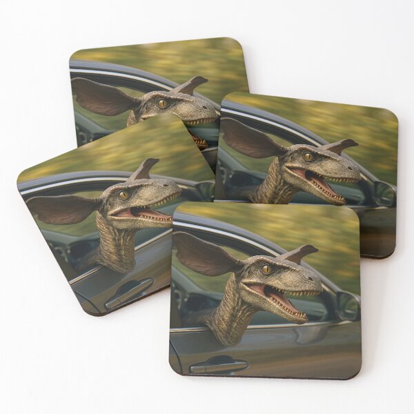 Item preview,  Velociraptor Riding in Car with Head Out the Window designed and sold by SassyArtistry.