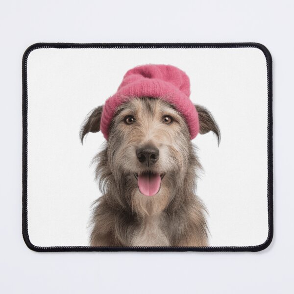 Item preview, Cozy Berger Picard dog Wearing Pink Winter Hat Trendy Animal Fashion Artwork designed and sold by LazyOwlStore.