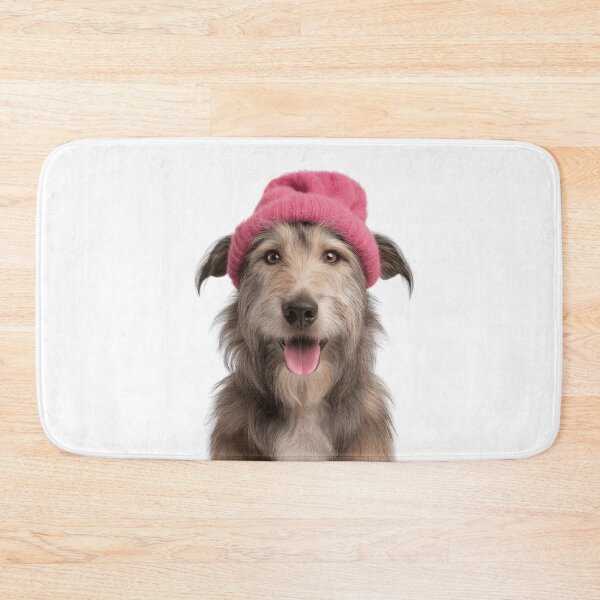 Item preview, Cozy Berger Picard dog Wearing Pink Winter Hat Trendy Animal Fashion Artwork designed and sold by LazyOwlStore.