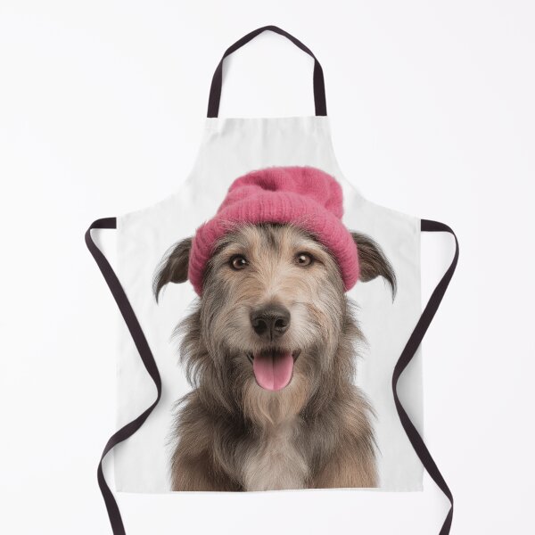 Item preview, Cozy Berger Picard dog Wearing Pink Winter Hat Trendy Animal Fashion Artwork designed and sold by LazyOwlStore.