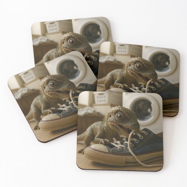 Item preview,  Baby Velociraptor Playing with Shoe in Laundry Room designed and sold by SassyArtistry.