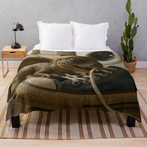 Item preview, Baby Velociraptor Playing with Shoe in Laundry Room designed and sold by SassyArtistry.