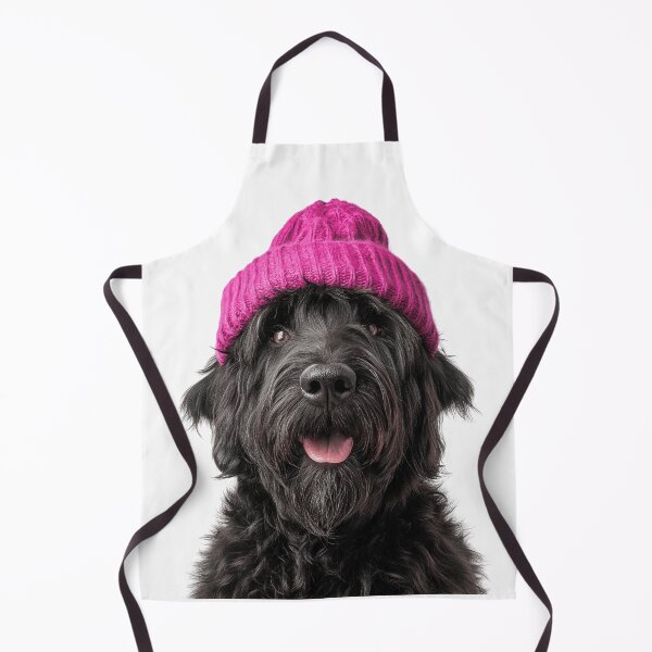 Item preview, Acogedor perro terrier ruso negro con gorro de invierno rosa, ilustración de moda animal de moda designed and sold by LazyOwlStore.