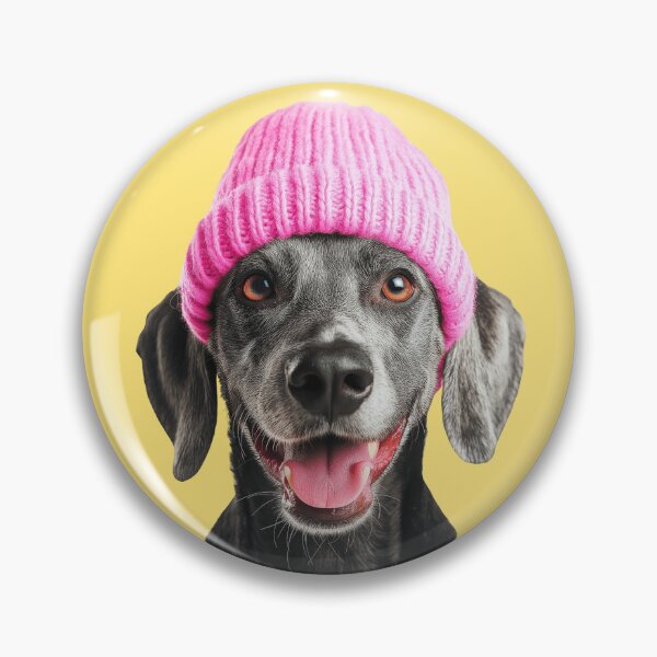 Item preview, Cozy Bluetick Coonhound dog Wearing Pink Winter Hat Trendy Animal Fashion Artwork designed and sold by LazyOwlStore.