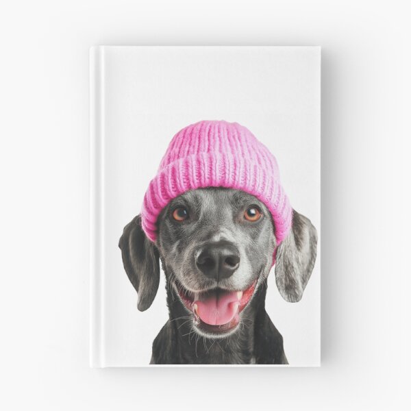 Item preview, Cozy Bluetick Coonhound dog Wearing Pink Winter Hat Trendy Animal Fashion Artwork designed and sold by LazyOwlStore.
