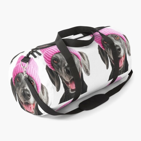 Item preview, Cozy Bluetick Coonhound dog Wearing Pink Winter Hat Trendy Animal Fashion Artwork designed and sold by LazyOwlStore.