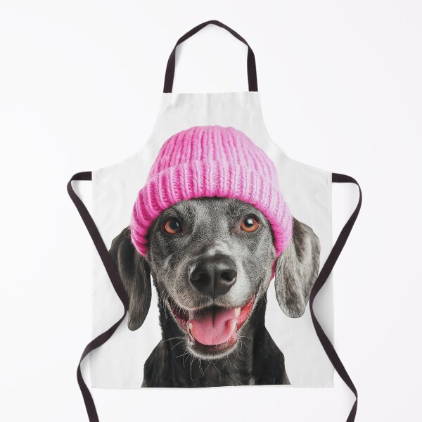 Item preview, Cozy Bluetick Coonhound dog Wearing Pink Winter Hat Trendy Animal Fashion Artwork designed and sold by LazyOwlStore.