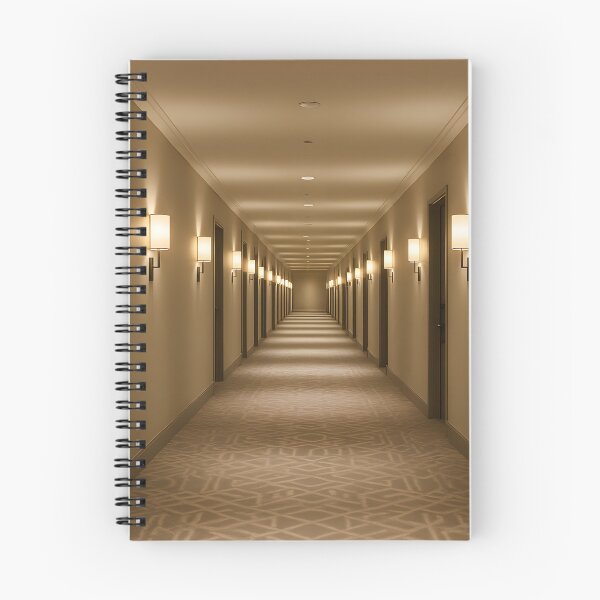Item preview,  Empty hotel hallway with warm lights designed and sold by SassyArtistry.