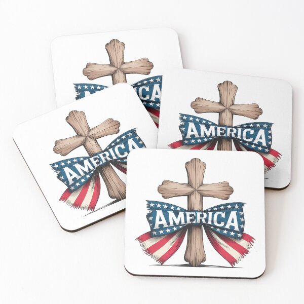 Item preview, Christian Cross American Flag Bow Patriotic Shirt designed and sold by PonyRoniku.
