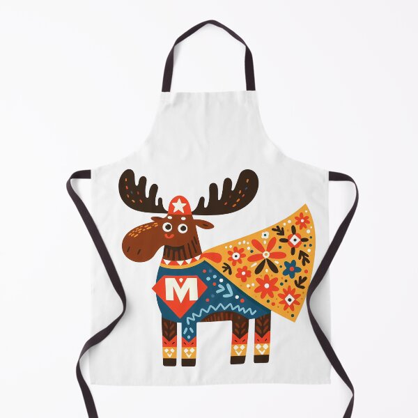 Item preview, Mighty Moose Superhero Hero - Scandinavian Folk Art by heidiannemorris © designed and sold by FOLK ART FUSION by heidiannemorris.