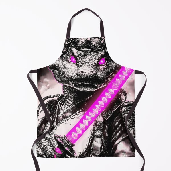 Item preview, Animal Cyberpunk Crocodile Samurai with Glowing Pink Blade designed and sold by Diezmofari.