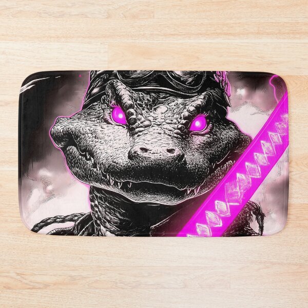 Item preview, Animal Cyberpunk Crocodile Samurai with Glowing Pink Blade designed and sold by Diezmofari.