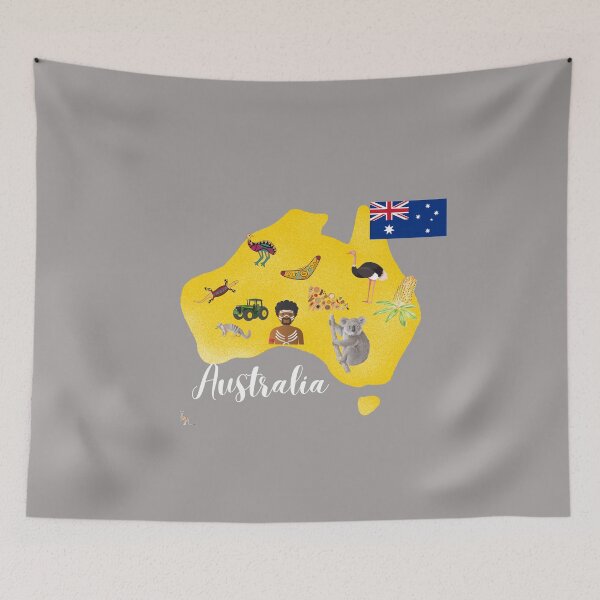 Item preview, Australia Map T-Shirt – Icons, Culture & Wildlife designed and sold by Right-UR.