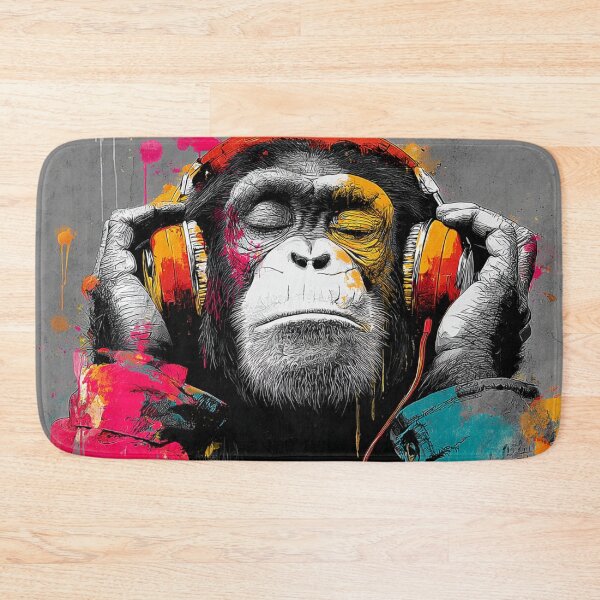 Item preview, DJ Monkey Thinker Listener With Headphones designed and sold by GrinGalore.