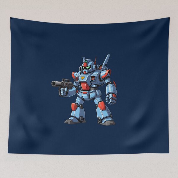 Item preview, Retro Futuristic Mecha Robot Soldier with Blaster Gun designed and sold by DASK-VIBES.
