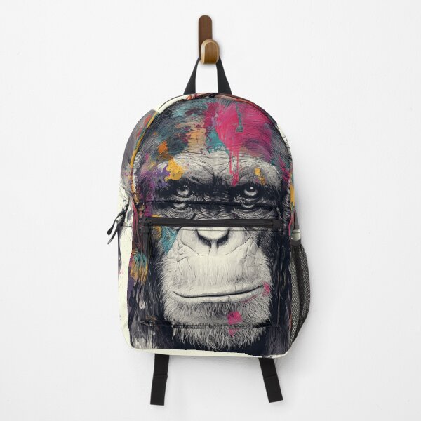 Item preview, DJ Monkey Thinker Strict Colorful With Red Headphones designed and sold by GrinGalore.