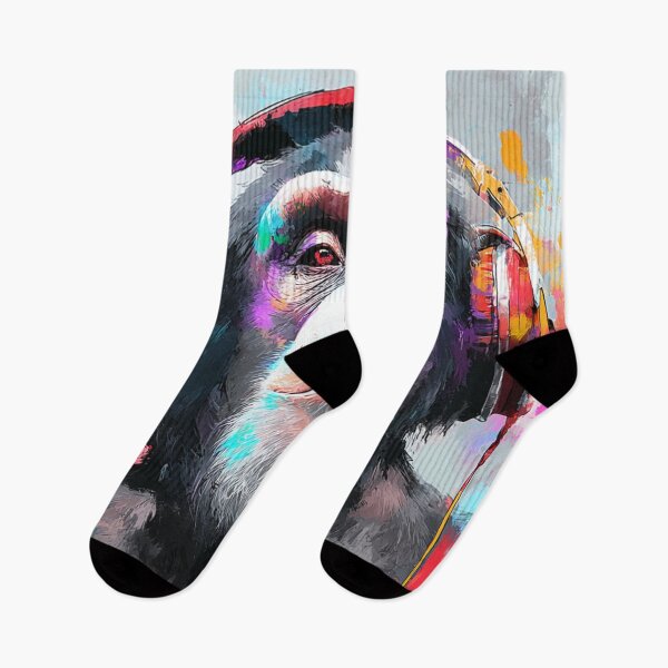 Item preview, DJ Monkey Thinker Cool Colors With Headphones designed and sold by GrinGalore.