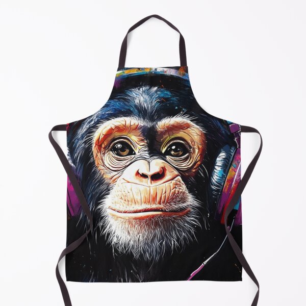 Item preview, DJ Baby Monkey Thinker With Colorful Headphones designed and sold by GrinGalore.