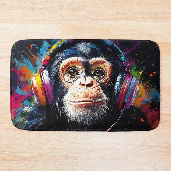 Item preview, DJ Baby Monkey Thinker With Colorful Headphones designed and sold by GrinGalore.