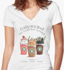 Catpuccino! Für einen perfekten Morgen! Shirt mit V-Ausschnitt