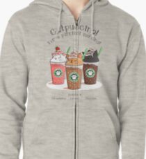 Catpuccino! For a purrfect morning! Zipped Hoodie