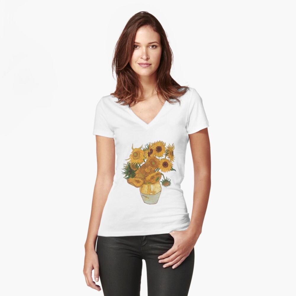 Aperçu de l'œuvre T-shirt moulant col V créée et vendue par allie1.