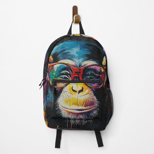 Item preview, DJ Monkey Thinker Colorful with Red Glasses designed and sold by GrinGalore.