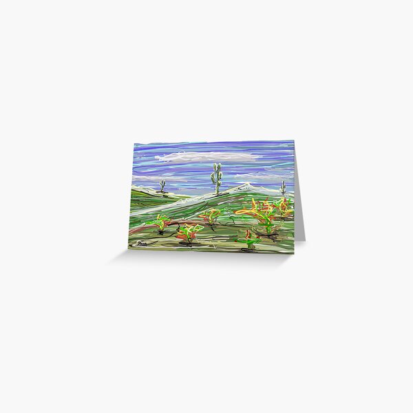 Peinture numérique d'un paysage Carte de vœux