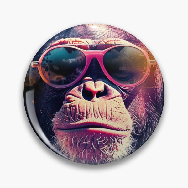 Item preview, DJ Monkey Thinker With Headphones And Glasses Pink Shades designed and sold by GrinGalore.