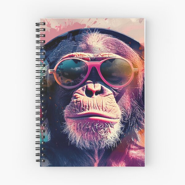 Item preview, DJ Monkey Thinker With Headphones And Glasses Pink Shades designed and sold by GrinGalore.