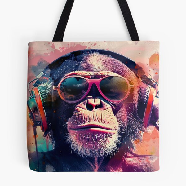 Item preview, DJ Monkey Thinker With Headphones And Glasses Pink Shades designed and sold by GrinGalore.