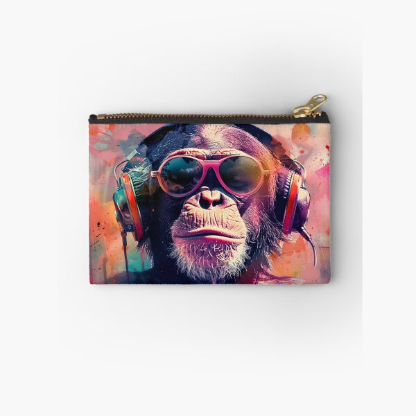 Item preview, DJ Monkey Thinker With Headphones And Glasses Pink Shades designed and sold by GrinGalore.