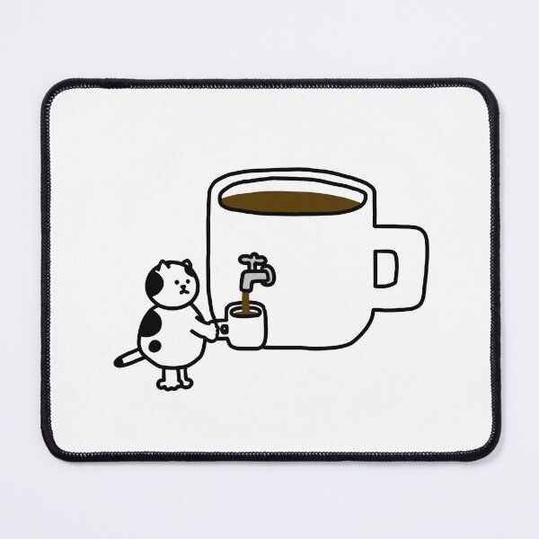 Item preview, a Cat and a Cup of Coffee designed and sold by superbaechoo.