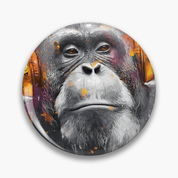 Item preview, DJ Monkey Thinker Orangutan With Gold Headphones  designed and sold by GrinGalore.