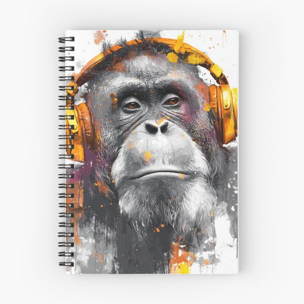 Item preview, DJ Monkey Thinker Orangutan With Gold Headphones  designed and sold by GrinGalore.