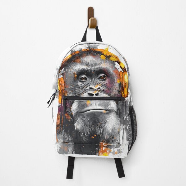 Item preview, DJ Monkey Thinker Orangutan With Gold Headphones designed and sold by GrinGalore.