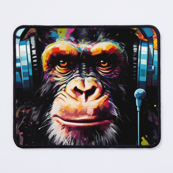 Item preview, DJ Monkey Thinker with Headphones designed and sold by GrinGalore.
