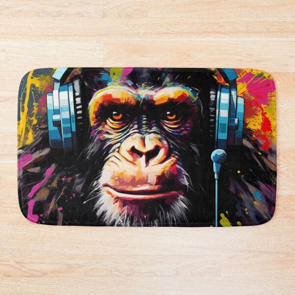 Item preview, DJ Monkey Thinker with Headphones designed and sold by GrinGalore.