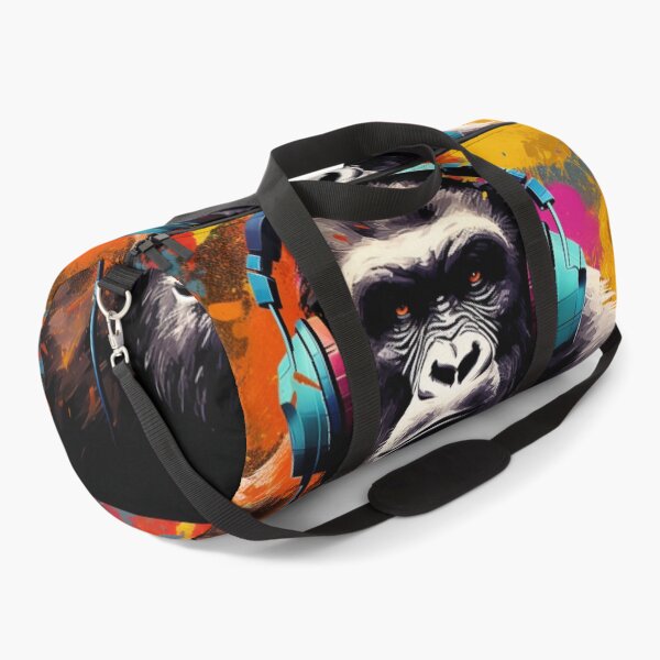 Item preview, DJ Monkey Thinker Colorful Gorilla With Blue Headphones designed and sold by GrinGalore.