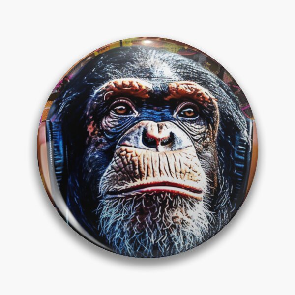 Item preview, DJ Monkey Thinker Colorful With Braun Headphones designed and sold by GrinGalore.